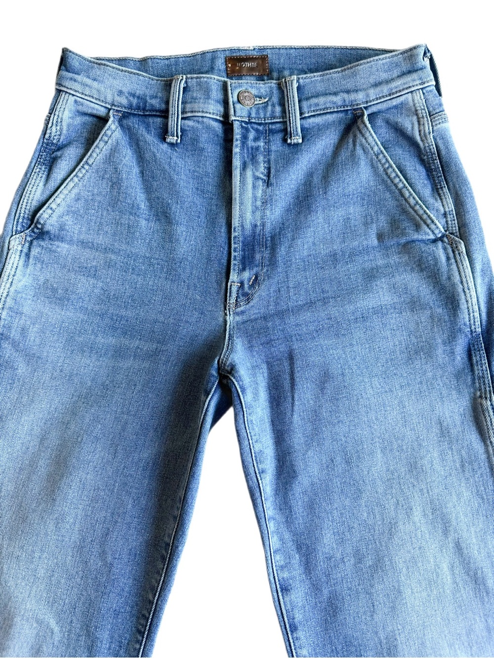 MOTHER High Waisted Utility Straight Leg Jeans So Long Wash Size 27 - Picture 5 of 10